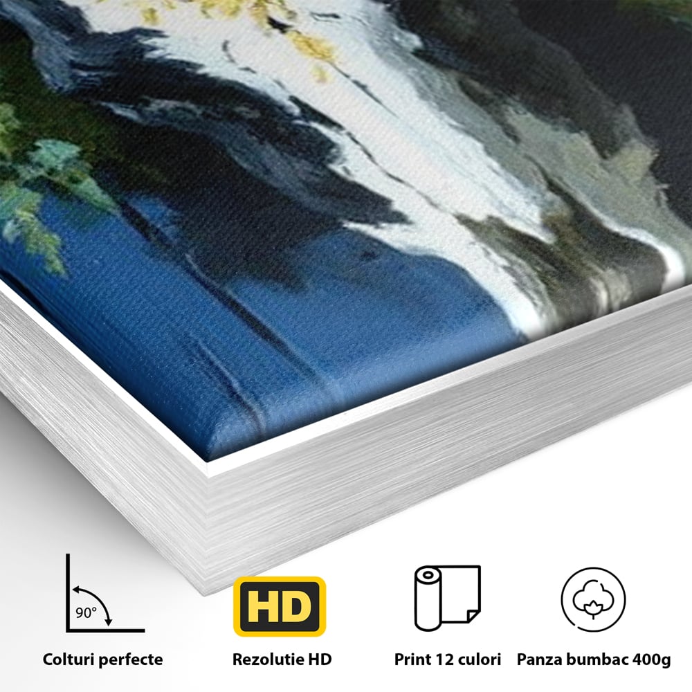 Leinwand Wandkunst Canvas Premium, LuxCanva® M1514, Nacht Schädel, Schädel, Skelett, Stier, Tier, Bestie, Hörner, Trophäe, Schlafzimmer, Büro, Wohnzimmer, Kinderzimmer