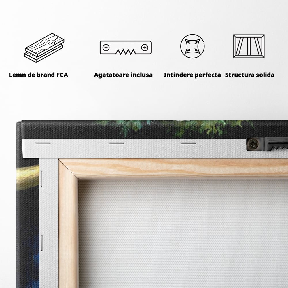 Leinwand Wandkunst Canvas Premium, LuxCanva® M1514, Nacht Schädel, Schädel, Skelett, Stier, Tier, Bestie, Hörner, Trophäe, Schlafzimmer, Büro, Wohnzimmer, Kinderzimmer