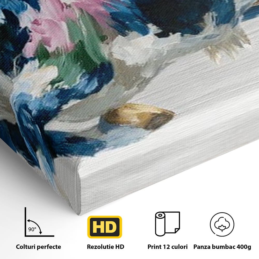 Leinwand Wandkunst Canvas Premium, LuxCanva® M1515, Urkraft, Stier, Hörner, Dynamisch, Angriff, Tiere, Malerei, Stärke, Modern, Schlafzimmer, Büro, Wohnen, Kinderzimmer