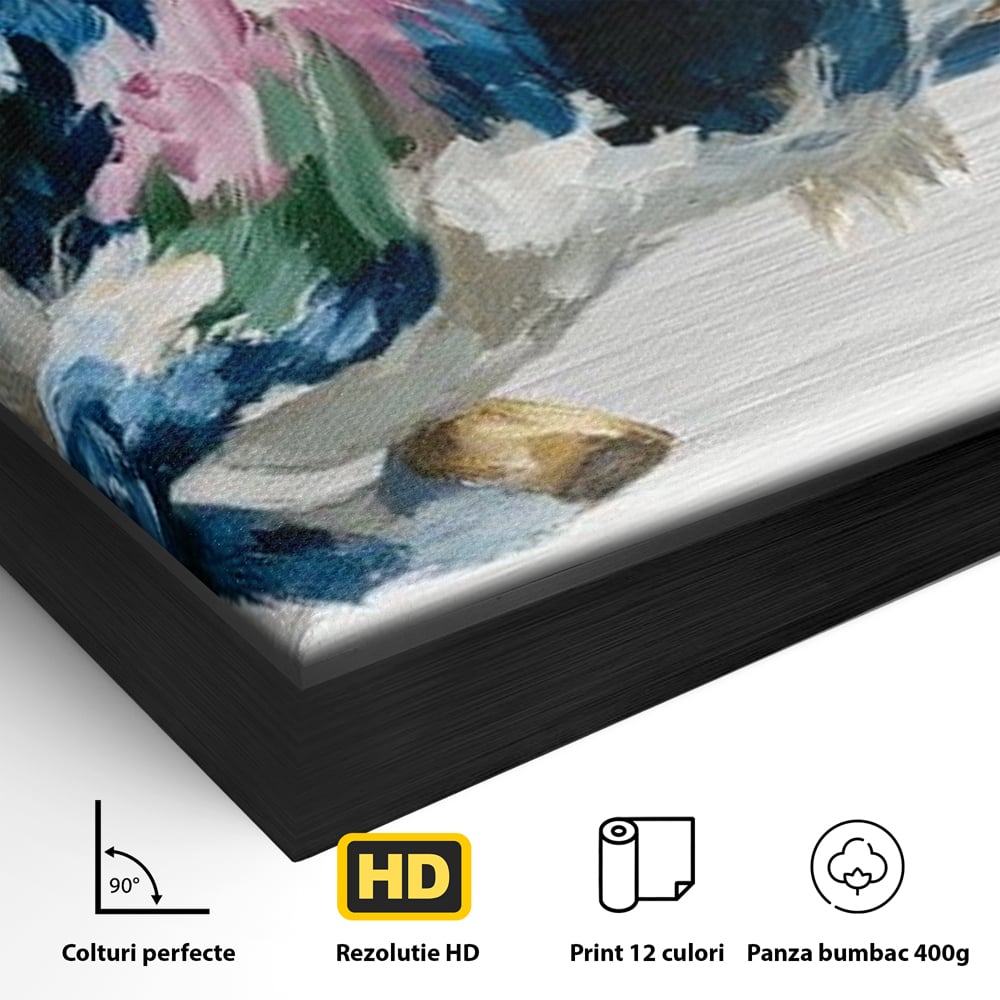 Leinwand Wandkunst Canvas Premium, LuxCanva® M1515, Urkraft, Stier, Hörner, Dynamisch, Angriff, Tiere, Malerei, Stärke, Modern, Schlafzimmer, Büro, Wohnen, Kinderzimmer