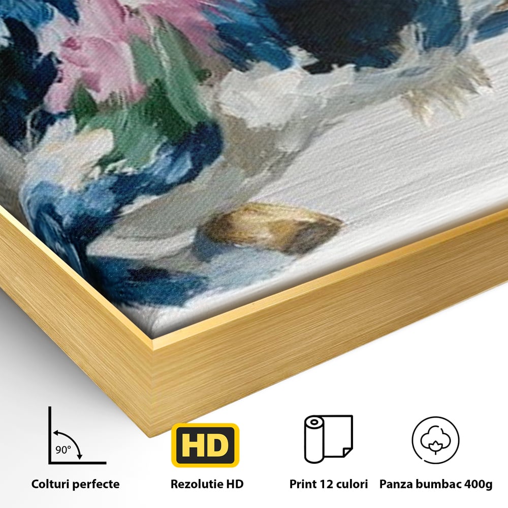 Leinwand Wandkunst Canvas Premium, LuxCanva® M1515, Urkraft, Stier, Hörner, Dynamisch, Angriff, Tiere, Malerei, Stärke, Modern, Schlafzimmer, Büro, Wohnen, Kinderzimmer