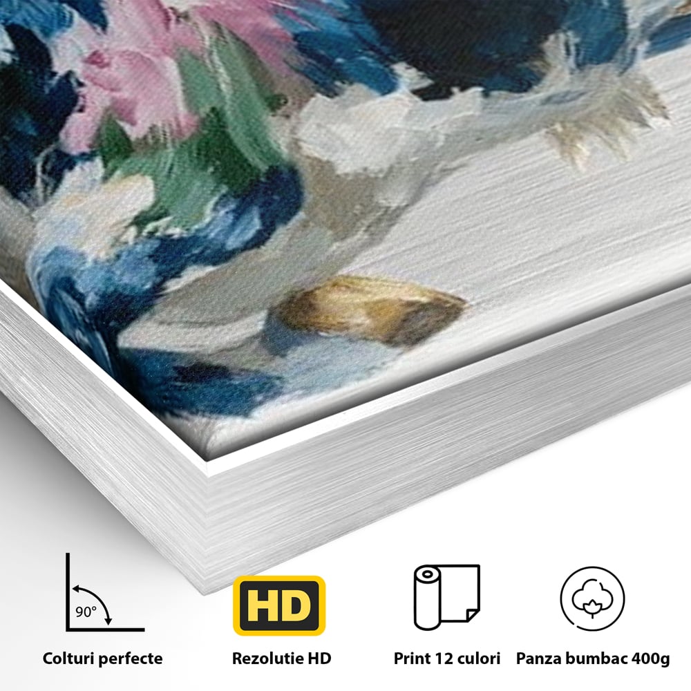 Leinwand Wandkunst Canvas Premium, LuxCanva® M1515, Urkraft, Stier, Hörner, Dynamisch, Angriff, Tiere, Malerei, Stärke, Modern, Schlafzimmer, Büro, Wohnen, Kinderzimmer
