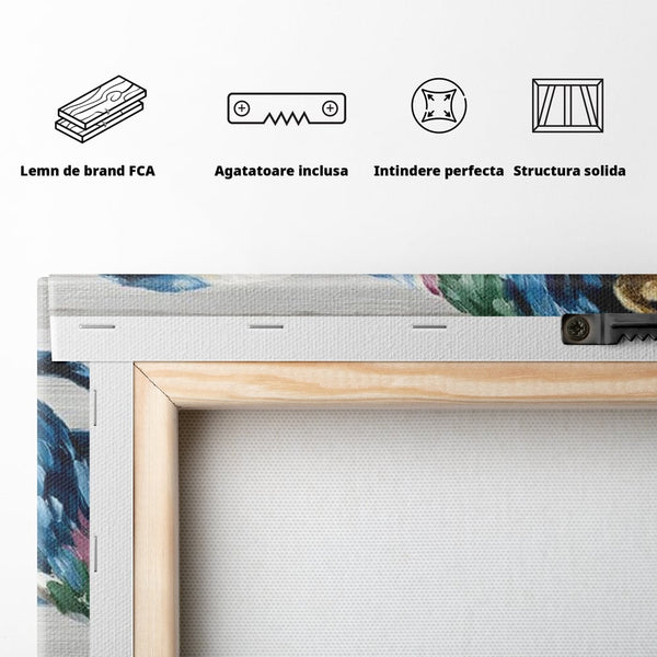 Leinwand Wandkunst Canvas Premium, LuxCanva® M1515, Urkraft, Stier, Hörner, Dynamisch, Angriff, Tiere, Malerei, Stärke, Modern, Schlafzimmer, Büro, Wohnen, Kinderzimmer