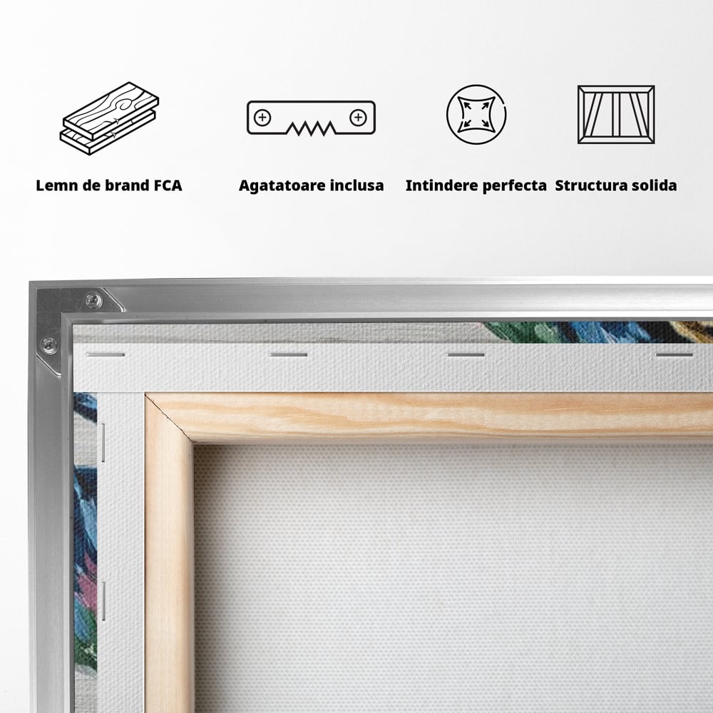 Leinwand Wandkunst Canvas Premium, LuxCanva® M1515, Urkraft, Stier, Hörner, Dynamisch, Angriff, Tiere, Malerei, Stärke, Modern, Schlafzimmer, Büro, Wohnen, Kinderzimmer