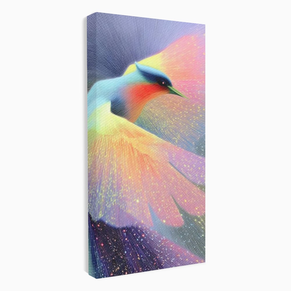Tablou Canvas Premium, LuxCanva® M1516, Mesagerul Luminii, Pasare, Aripi, Sclipire, Magie, Mistic, Aurora, Culori Vibrante, Dormitor, Birou, Living, Camera Copil