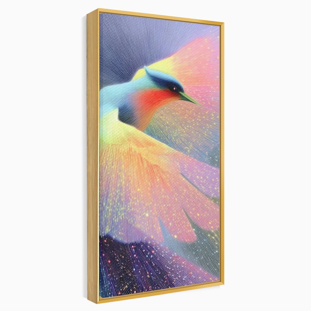 Tablou Canvas Premium, LuxCanva® M1516, Mesagerul Luminii, Pasare, Aripi, Sclipire, Magie, Mistic, Aurora, Culori Vibrante, Dormitor, Birou, Living, Camera Copil