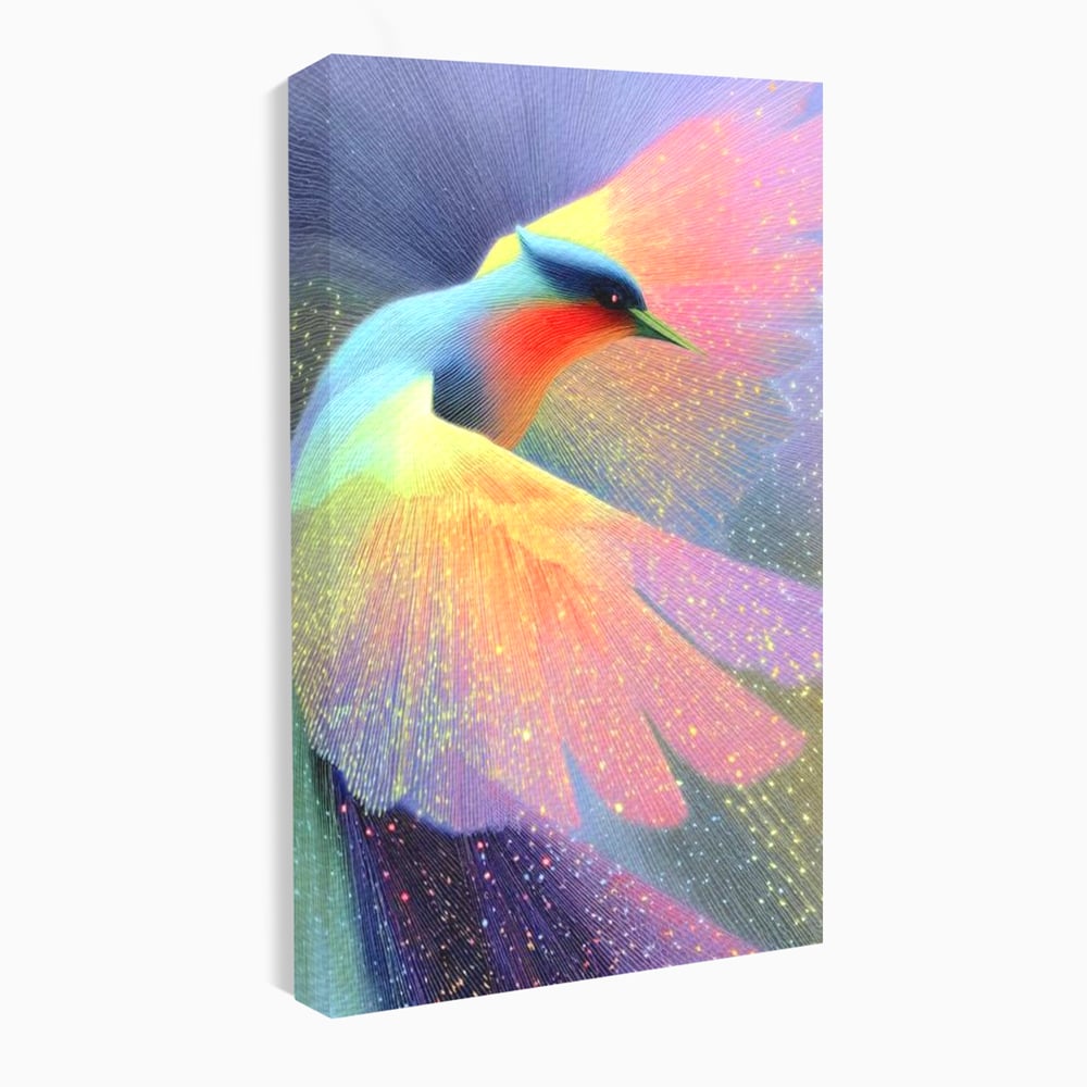 Tablou Canvas Premium, LuxCanva® M1516, Mesagerul Luminii, Pasare, Aripi, Sclipire, Magie, Mistic, Aurora, Culori Vibrante, Dormitor, Birou, Living, Camera Copil