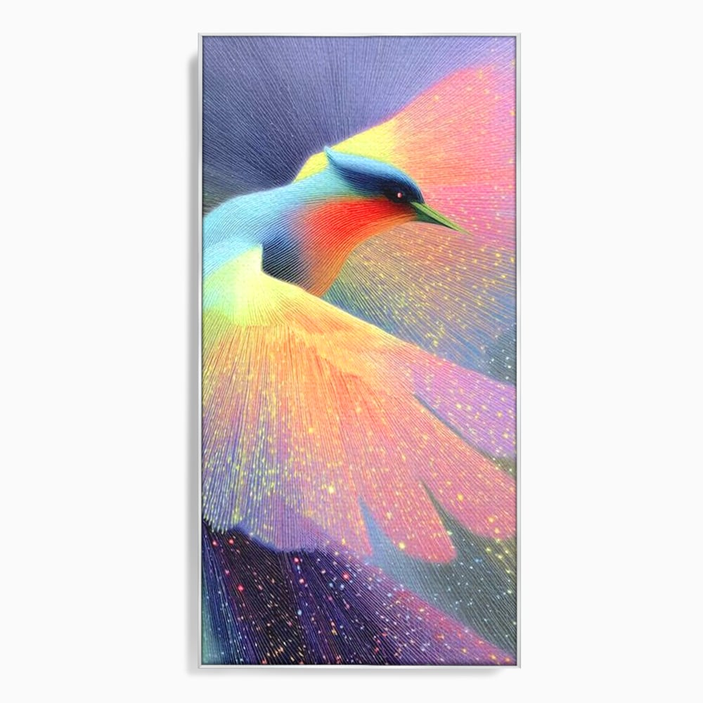 Tablou Canvas Premium, LuxCanva® M1516, Mesagerul Luminii, Pasare, Aripi, Sclipire, Magie, Mistic, Aurora, Culori Vibrante, Dormitor, Birou, Living, Camera Copil
