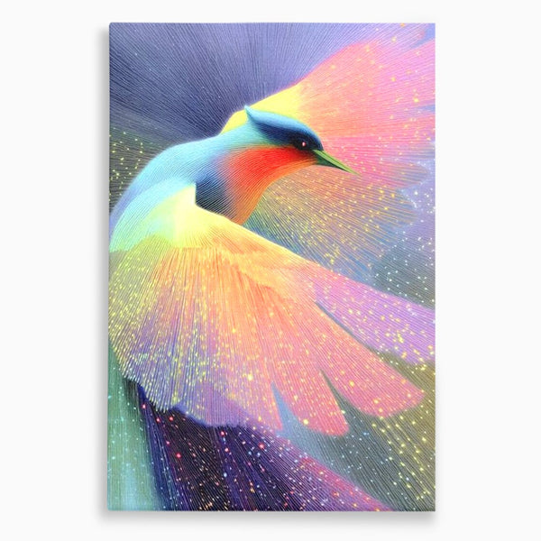 Tablou Canvas Premium, LuxCanva® M1516, Mesagerul Luminii, Pasare, Aripi, Sclipire, Magie, Mistic, Aurora, Culori Vibrante, Dormitor, Birou, Living, Camera Copil