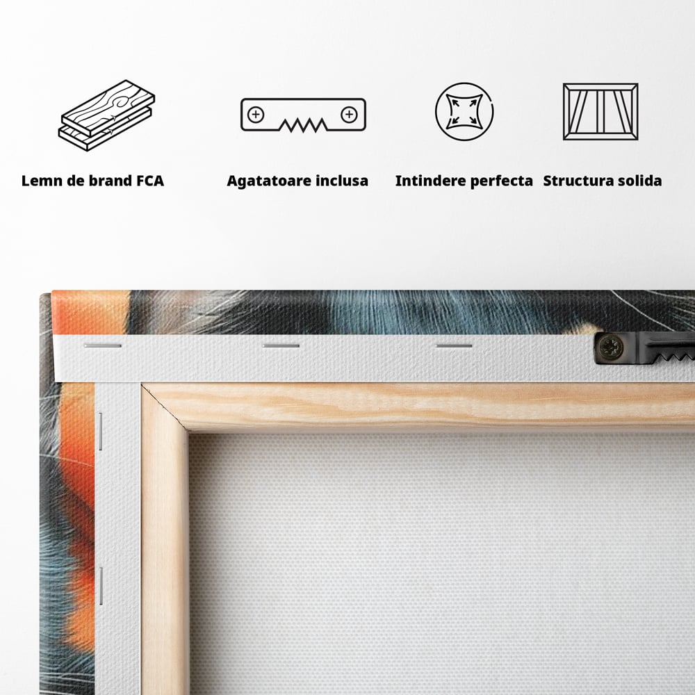 Tablou Canvas Premium, LuxCanva® M1518, Mustati Odihnite, Pisica, Felina, Animal Print, Dragalas, Somn, Vis, Relaxare, Confort, Dormitor, Birou, Living, Camera Copil