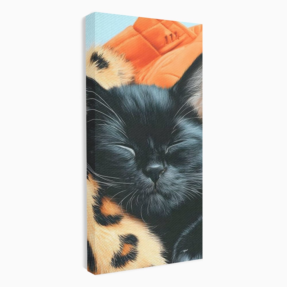 Tablou Canvas Premium, LuxCanva® M1518, Mustati Odihnite, Pisica, Felina, Animal Print, Dragalas, Somn, Vis, Relaxare, Confort, Dormitor, Birou, Living, Camera Copil