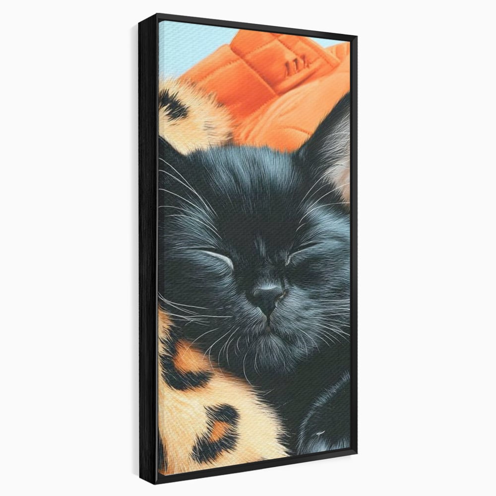Tablou Canvas Premium, LuxCanva® M1518, Mustati Odihnite, Pisica, Felina, Animal Print, Dragalas, Somn, Vis, Relaxare, Confort, Dormitor, Birou, Living, Camera Copil