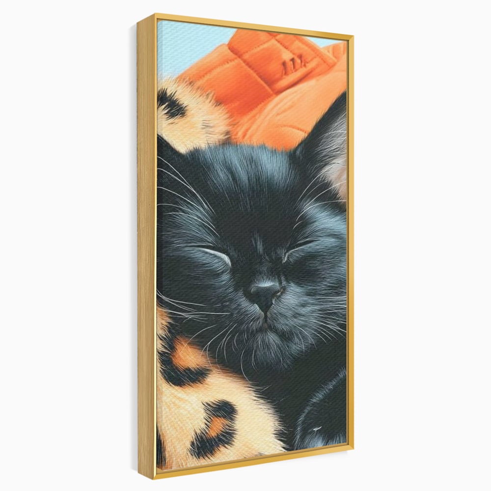 Tablou Canvas Premium, LuxCanva® M1518, Mustati Odihnite, Pisica, Felina, Animal Print, Dragalas, Somn, Vis, Relaxare, Confort, Dormitor, Birou, Living, Camera Copil