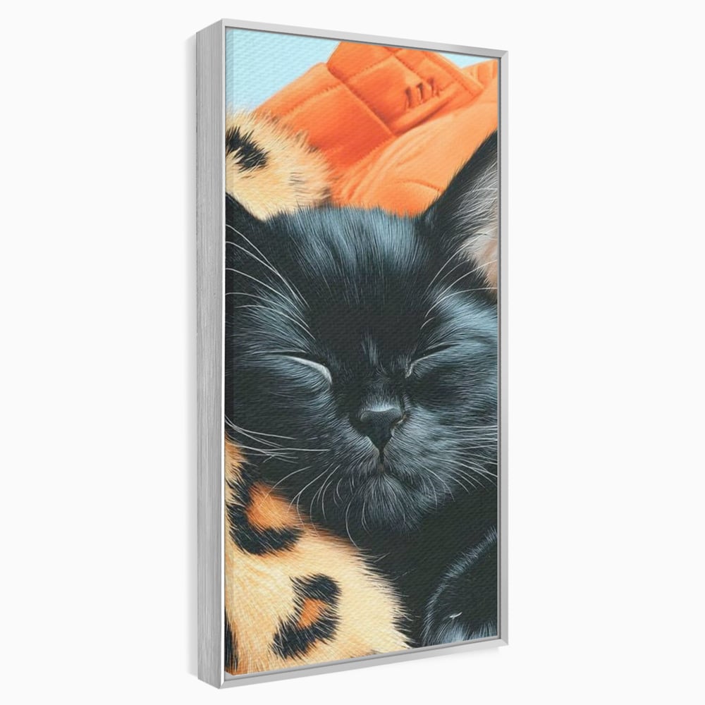 Tablou Canvas Premium, LuxCanva® M1518, Mustati Odihnite, Pisica, Felina, Animal Print, Dragalas, Somn, Vis, Relaxare, Confort, Dormitor, Birou, Living, Camera Copil