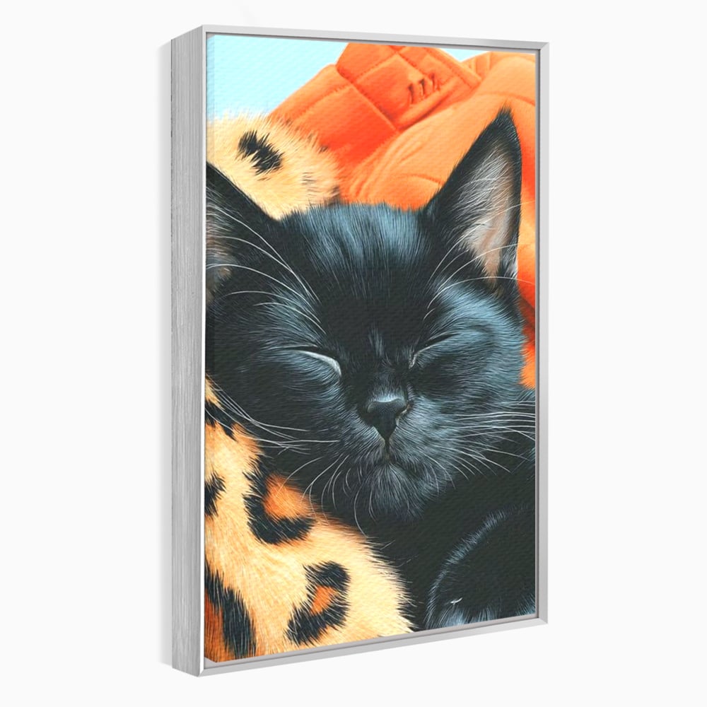 Tablou Canvas Premium, LuxCanva® M1518, Mustati Odihnite, Pisica, Felina, Animal Print, Dragalas, Somn, Vis, Relaxare, Confort, Dormitor, Birou, Living, Camera Copil