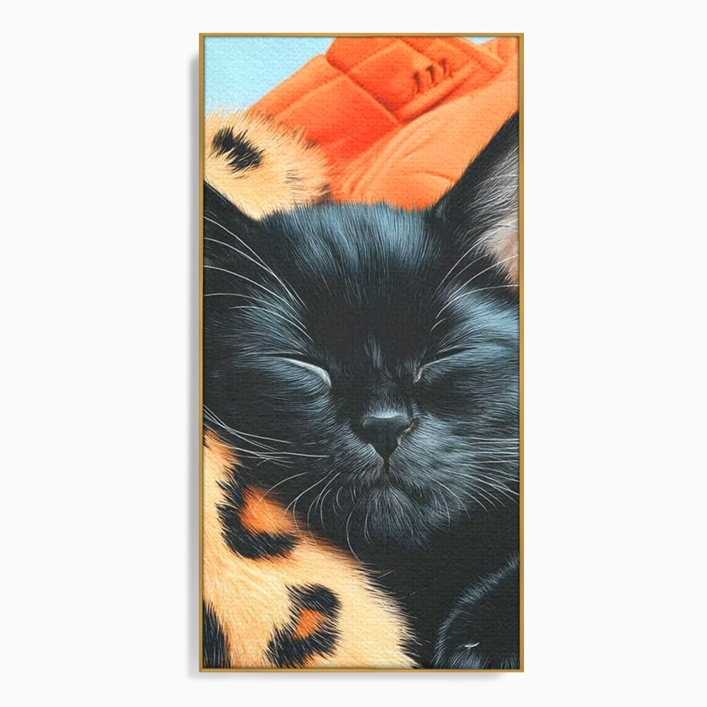 Tablou Canvas Premium, LuxCanva® M1518, Mustati Odihnite, Pisica, Felina, Animal Print, Dragalas, Somn, Vis, Relaxare, Confort, Dormitor, Birou, Living, Camera Copil