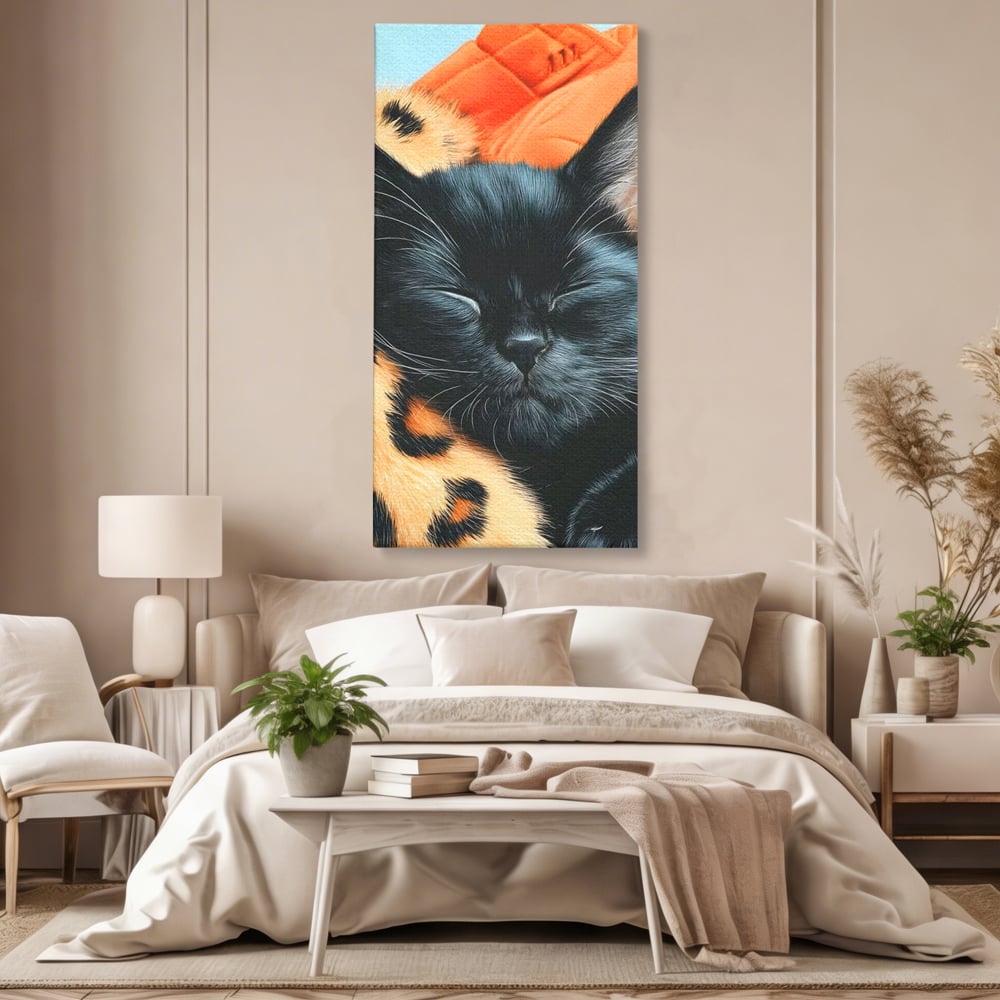 Tablou Canvas Premium, LuxCanva® M1518, Mustati Odihnite, Pisica, Felina, Animal Print, Dragalas, Somn, Vis, Relaxare, Confort, Dormitor, Birou, Living, Camera Copil