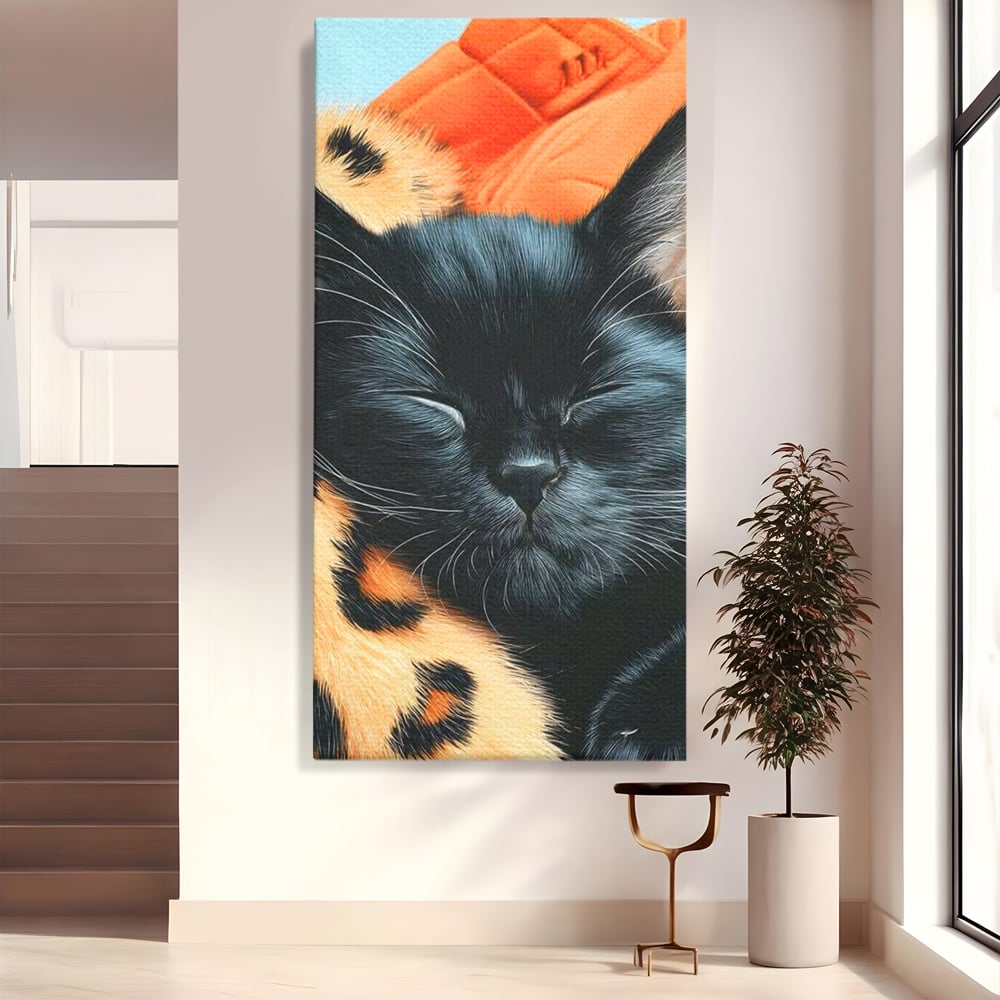 Tablou Canvas Premium, LuxCanva® M1518, Mustati Odihnite, Pisica, Felina, Animal Print, Dragalas, Somn, Vis, Relaxare, Confort, Dormitor, Birou, Living, Camera Copil