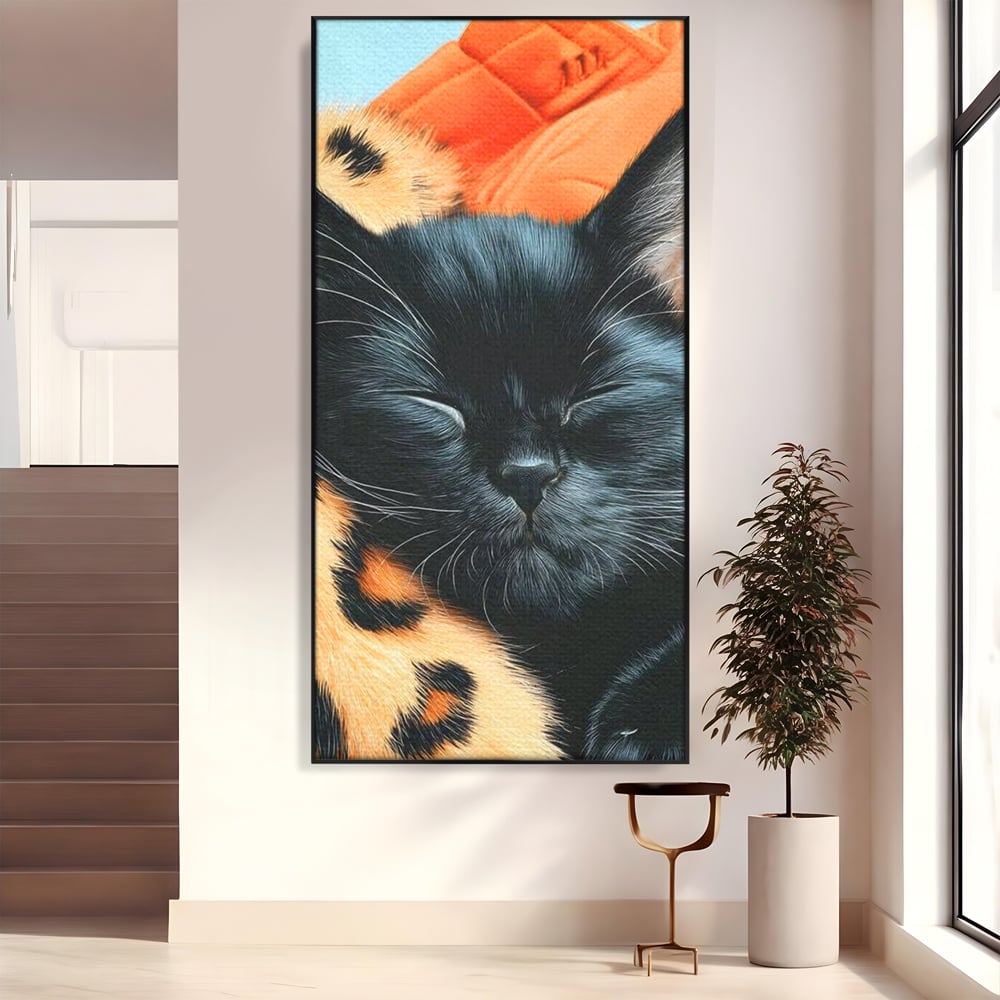 Tablou Canvas Premium, LuxCanva® M1518, Mustati Odihnite, Pisica, Felina, Animal Print, Dragalas, Somn, Vis, Relaxare, Confort, Dormitor, Birou, Living, Camera Copil