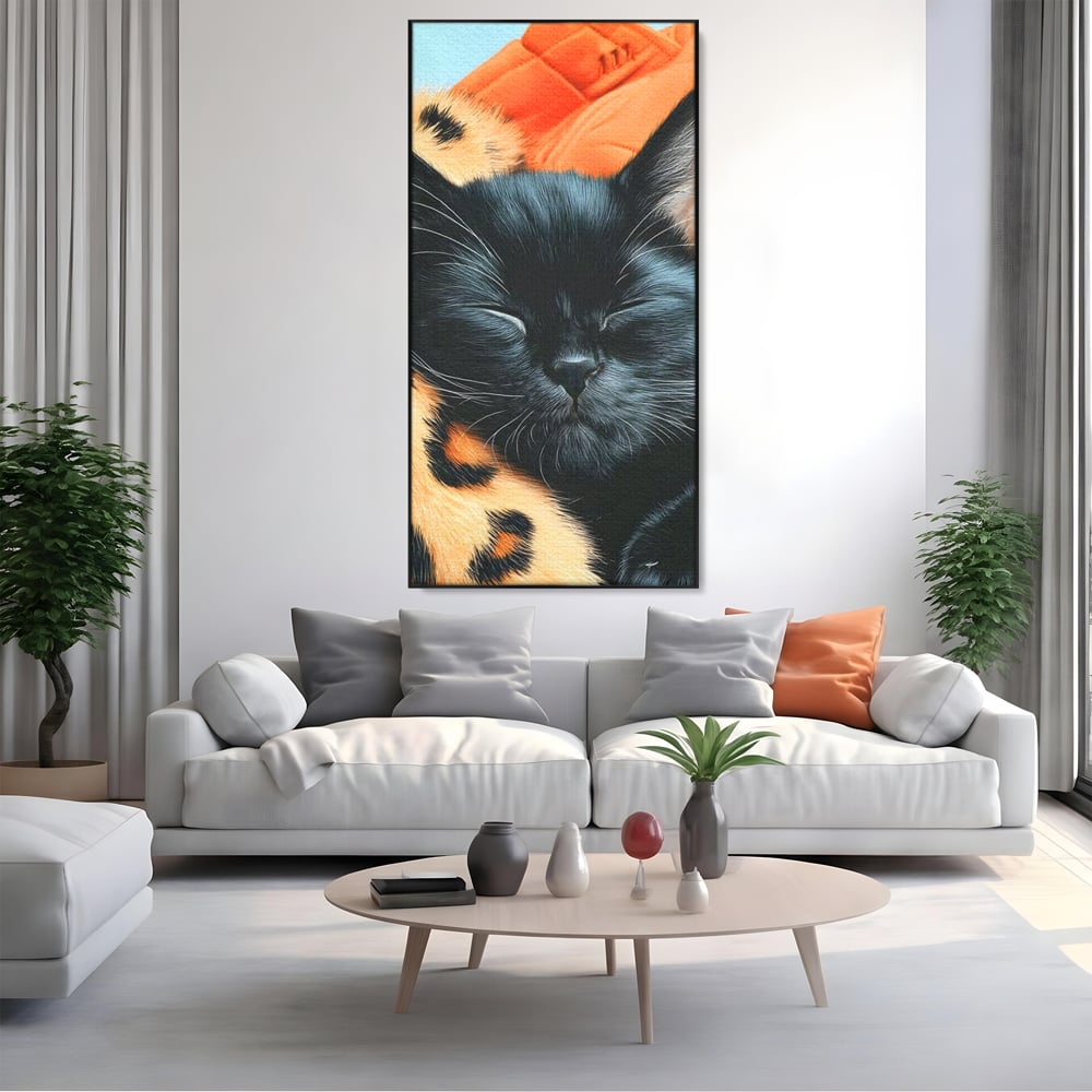 Tablou Canvas Premium, LuxCanva® M1518, Mustati Odihnite, Pisica, Felina, Animal Print, Dragalas, Somn, Vis, Relaxare, Confort, Dormitor, Birou, Living, Camera Copil