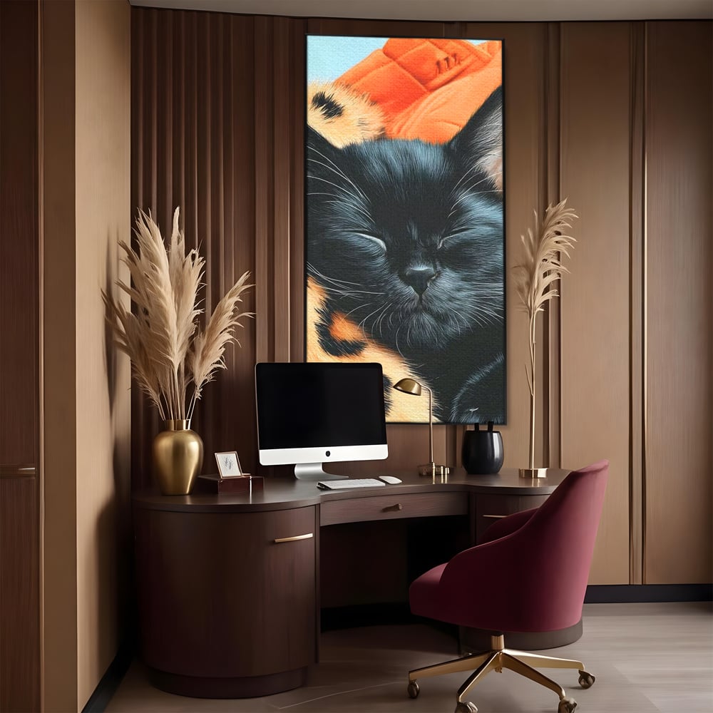 Tablou Canvas Premium, LuxCanva® M1518, Mustati Odihnite, Pisica, Felina, Animal Print, Dragalas, Somn, Vis, Relaxare, Confort, Dormitor, Birou, Living, Camera Copil