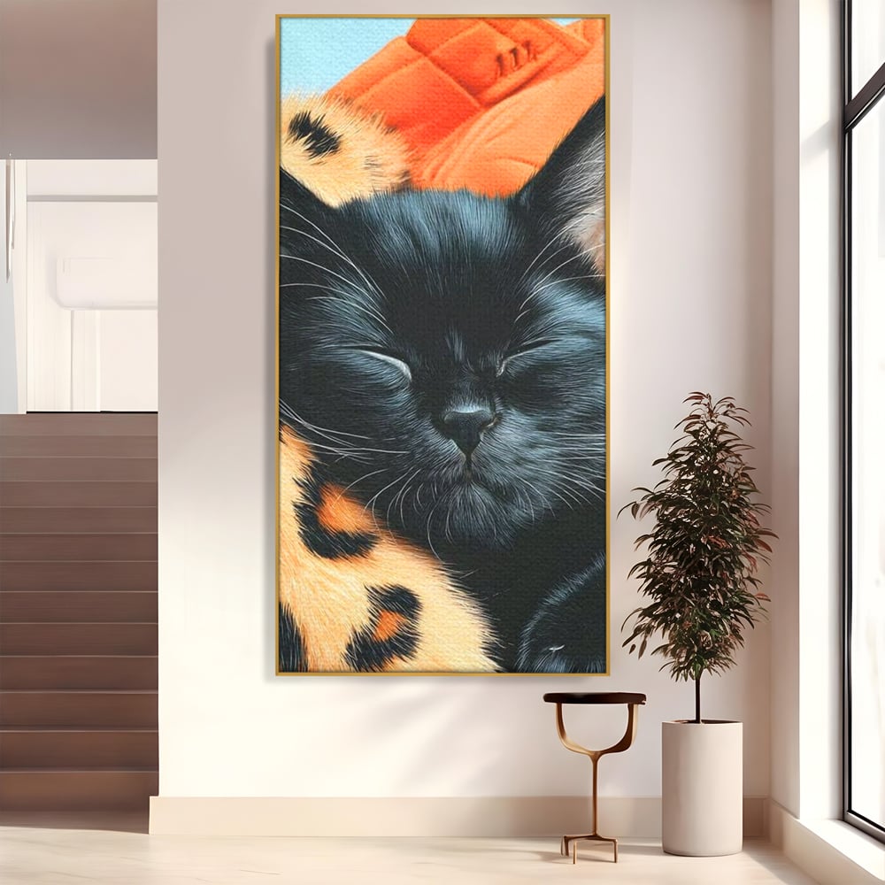 Tablou Canvas Premium, LuxCanva® M1518, Mustati Odihnite, Pisica, Felina, Animal Print, Dragalas, Somn, Vis, Relaxare, Confort, Dormitor, Birou, Living, Camera Copil