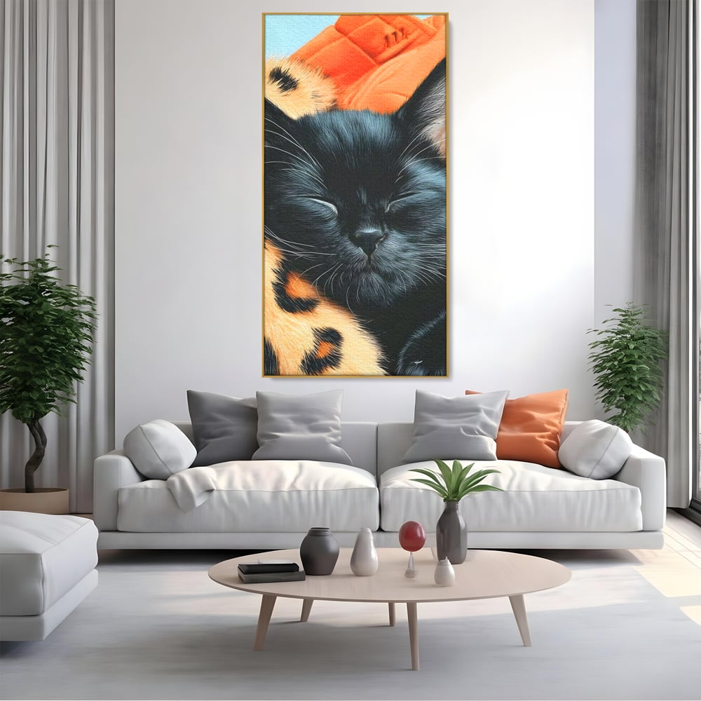 Tablou Canvas Premium, LuxCanva® M1518, Mustati Odihnite, Pisica, Felina, Animal Print, Dragalas, Somn, Vis, Relaxare, Confort, Dormitor, Birou, Living, Camera Copil
