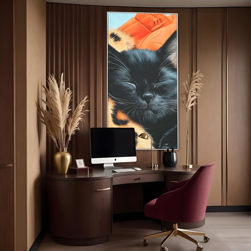 Tablou Canvas Premium, LuxCanva® M1518, Mustati Odihnite, Pisica, Felina, Animal Print, Dragalas, Somn, Vis, Relaxare, Confort, Dormitor, Birou, Living, Camera Copil