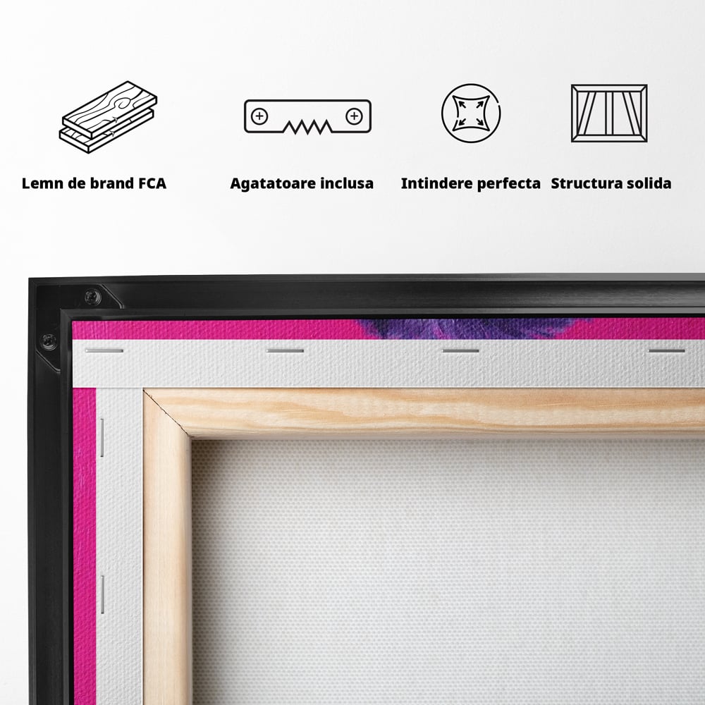 Leinwandbilder Premium, LuxCanva® M1519, Langsames Blinzeln, Leinen, Tier, Rosa, Neon, Lebendige Farben, Säugetier, Schlafzimmer, Büro, Wohnzimmer, Wohnzimmer, Kinderzimmer