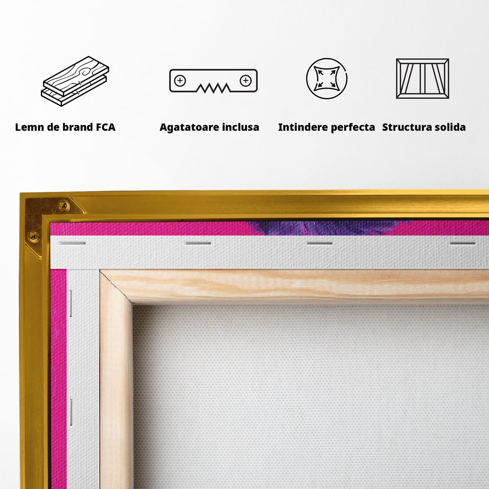 Leinwandbilder Premium, LuxCanva® M1519, Langsames Blinzeln, Leinen, Tier, Rosa, Neon, Lebendige Farben, Säugetier, Schlafzimmer, Büro, Wohnzimmer, Wohnzimmer, Kinderzimmer