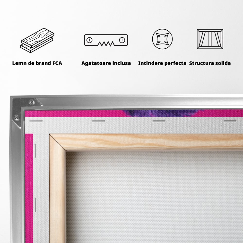 Leinwandbilder Premium, LuxCanva® M1519, Langsames Blinzeln, Leinen, Tier, Rosa, Neon, Lebendige Farben, Säugetier, Schlafzimmer, Büro, Wohnzimmer, Wohnzimmer, Kinderzimmer