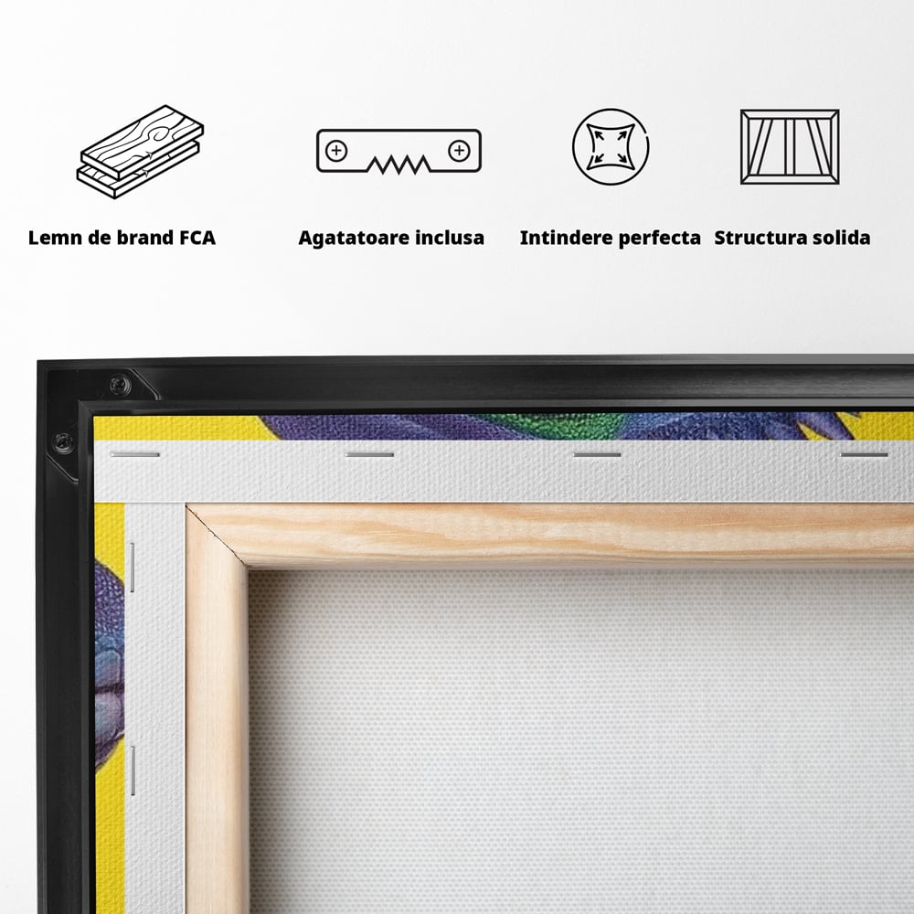Leinwand Wandkunst Leinwand Premium, LuxCanva® M1520, Eidechse Pop, Reptila, Reptila, Eidechse, Dschungel, Tropisch, Exotisch, Lebendige Farben, Neon, Schlafzimmer, Büro, Wohnzimmer, Kinderzimmer
