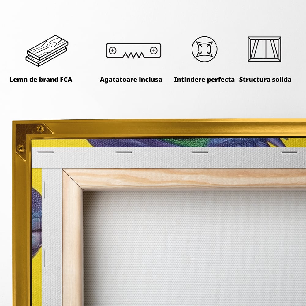 Leinwand Wandkunst Leinwand Premium, LuxCanva® M1520, Eidechse Pop, Reptila, Reptila, Eidechse, Dschungel, Tropisch, Exotisch, Lebendige Farben, Neon, Schlafzimmer, Büro, Wohnzimmer, Kinderzimmer