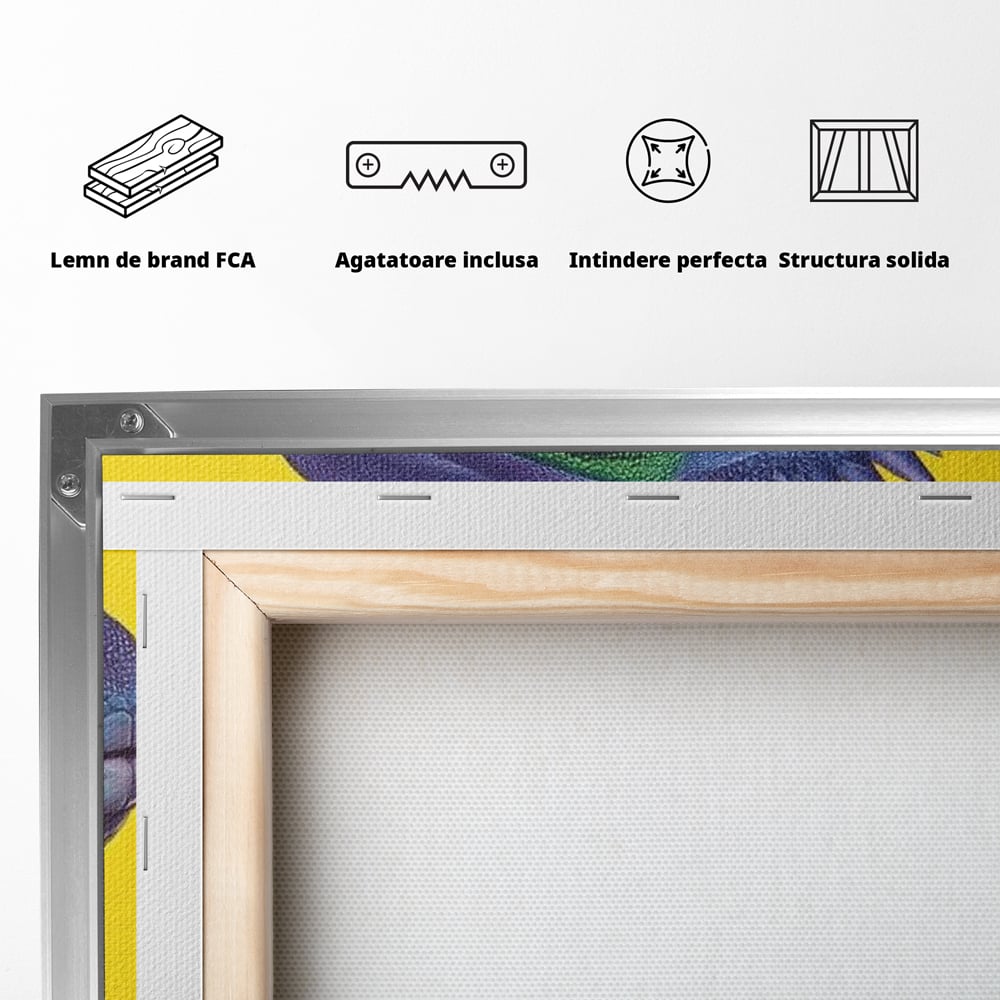 Leinwand Wandkunst Leinwand Premium, LuxCanva® M1520, Eidechse Pop, Reptila, Reptila, Eidechse, Dschungel, Tropisch, Exotisch, Lebendige Farben, Neon, Schlafzimmer, Büro, Wohnzimmer, Kinderzimmer