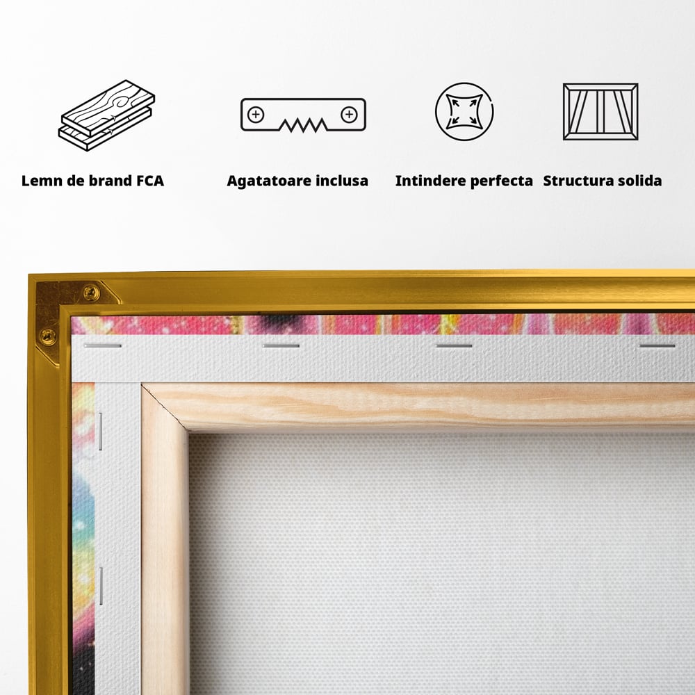 Leinwand Wandkunst Canvas Premium, LuxCanva® M1521, Wilde Freiheit, Bär, Tier, Landschaft, Natur, Wildnis, Neon, leuchtend, Schlafzimmer, Büro, Wohnzimmer, Kinderzimmer
