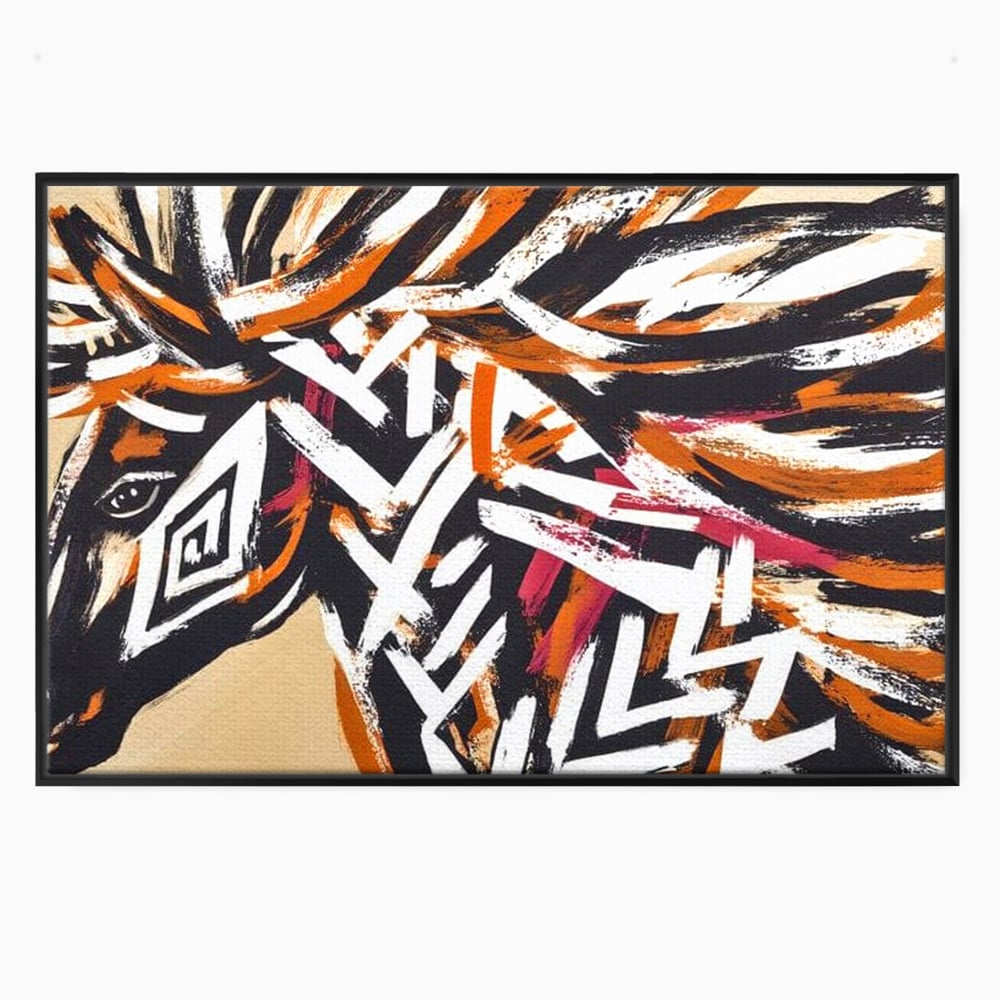 Tablou Canvas Premium, LuxCanva® M1524, Spirit Salbatic, Pictura, Cal, Armasar, Animal, Tribal, Galop, Coama, Etnic, Dormitor, Birou, Living, Camera Copil