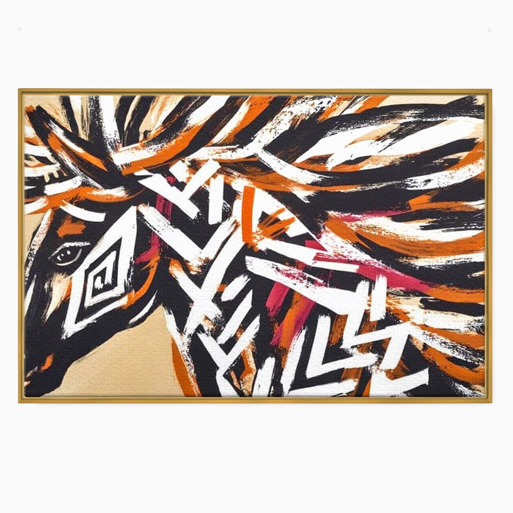 Tablou Canvas Premium, LuxCanva® M1524, Spirit Salbatic, Pictura, Cal, Armasar, Animal, Tribal, Galop, Coama, Etnic, Dormitor, Birou, Living, Camera Copil