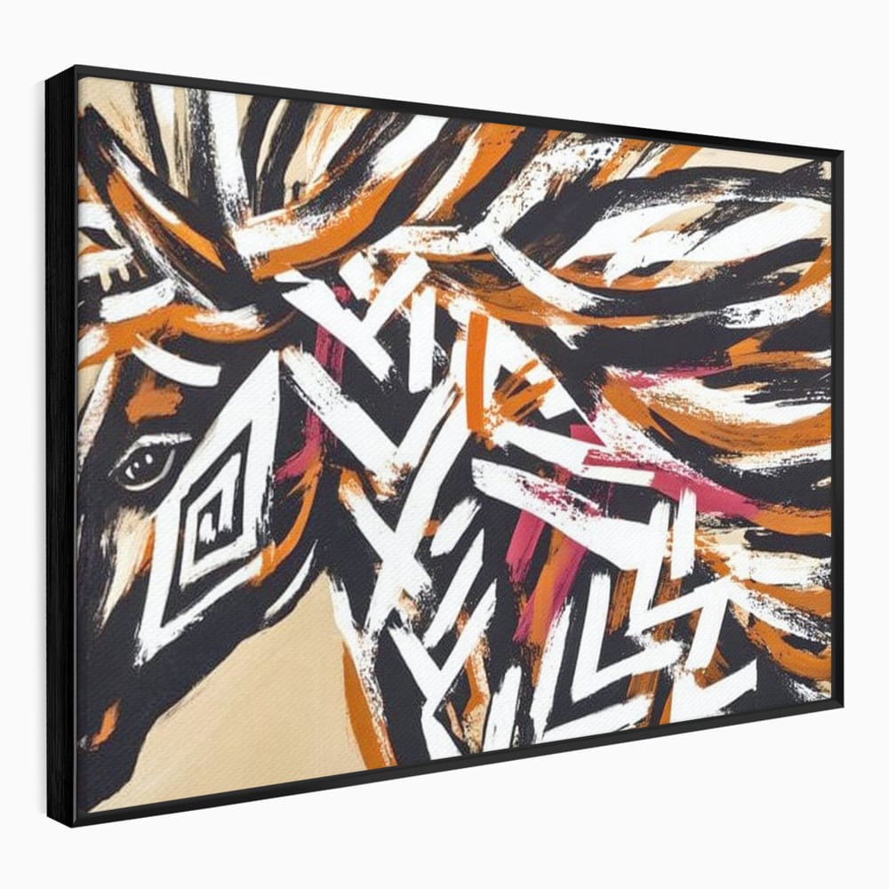 Tablou Canvas Premium, LuxCanva® M1524, Spirit Salbatic, Pictura, Cal, Armasar, Animal, Tribal, Galop, Coama, Etnic, Dormitor, Birou, Living, Camera Copil