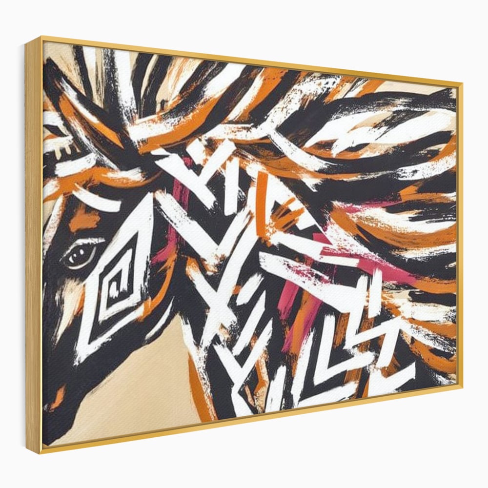 Tablou Canvas Premium, LuxCanva® M1524, Spirit Salbatic, Pictura, Cal, Armasar, Animal, Tribal, Galop, Coama, Etnic, Dormitor, Birou, Living, Camera Copil