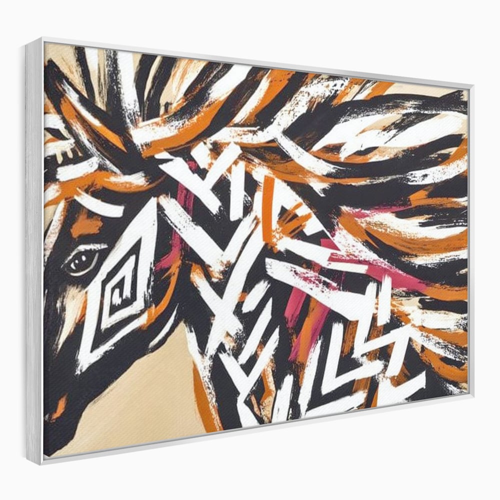 Tablou Canvas Premium, LuxCanva® M1524, Spirit Salbatic, Pictura, Cal, Armasar, Animal, Tribal, Galop, Coama, Etnic, Dormitor, Birou, Living, Camera Copil