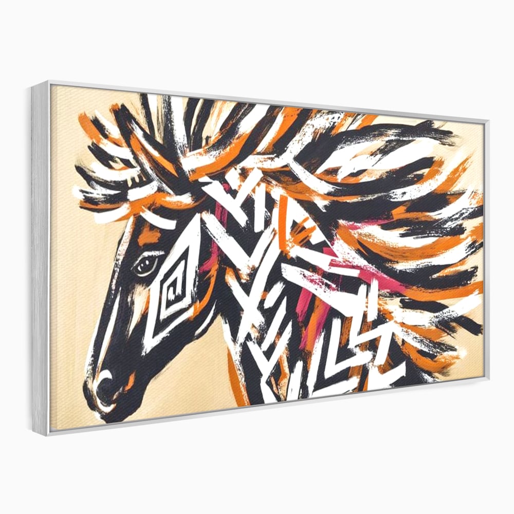 Tablou Canvas Premium, LuxCanva® M1524, Spirit Salbatic, Pictura, Cal, Armasar, Animal, Tribal, Galop, Coama, Etnic, Dormitor, Birou, Living, Camera Copil