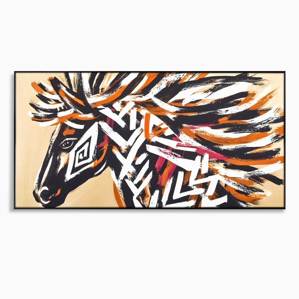 Tablou Canvas Premium, LuxCanva® M1524, Spirit Salbatic, Pictura, Cal, Armasar, Animal, Tribal, Galop, Coama, Etnic, Dormitor, Birou, Living, Camera Copil