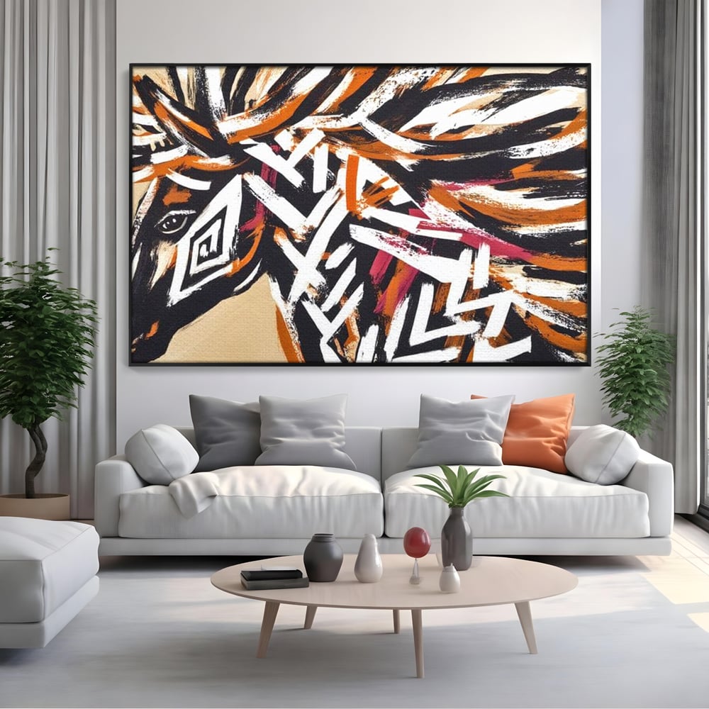 Tablou Canvas Premium, LuxCanva® M1524, Spirit Salbatic, Pictura, Cal, Armasar, Animal, Tribal, Galop, Coama, Etnic, Dormitor, Birou, Living, Camera Copil