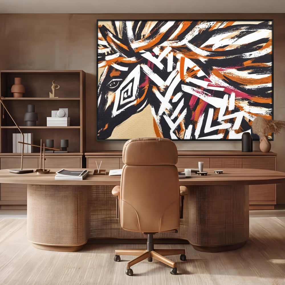 Tablou Canvas Premium, LuxCanva® M1524, Spirit Salbatic, Pictura, Cal, Armasar, Animal, Tribal, Galop, Coama, Etnic, Dormitor, Birou, Living, Camera Copil