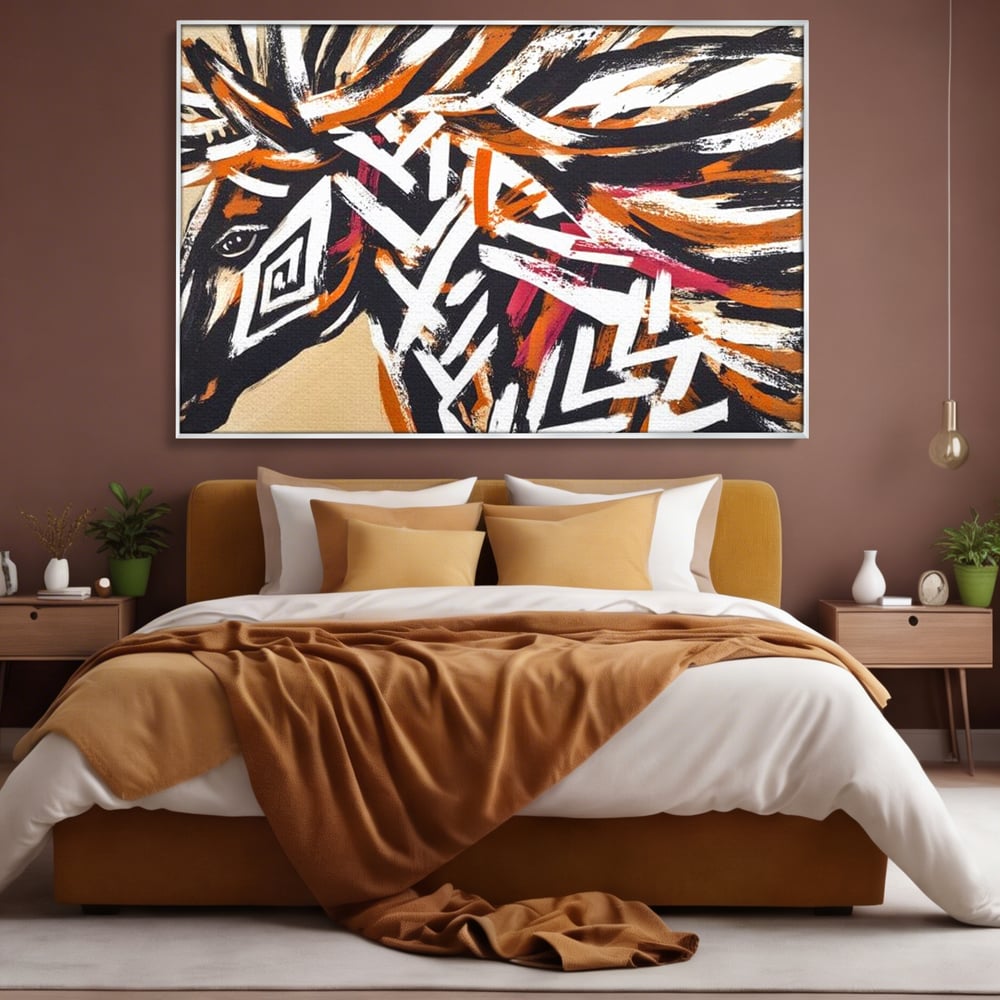 Tablou Canvas Premium, LuxCanva® M1524, Spirit Salbatic, Pictura, Cal, Armasar, Animal, Tribal, Galop, Coama, Etnic, Dormitor, Birou, Living, Camera Copil