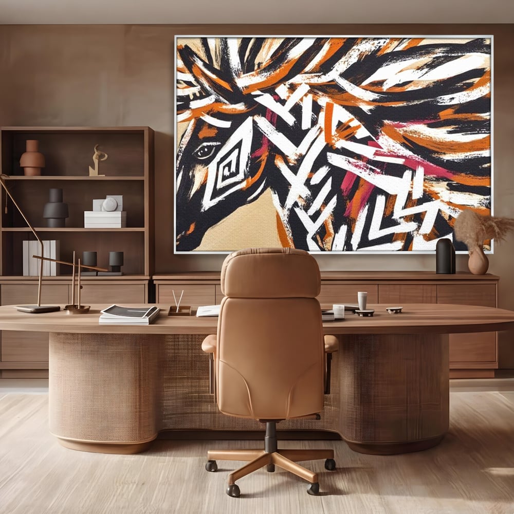 Tablou Canvas Premium, LuxCanva® M1524, Spirit Salbatic, Pictura, Cal, Armasar, Animal, Tribal, Galop, Coama, Etnic, Dormitor, Birou, Living, Camera Copil