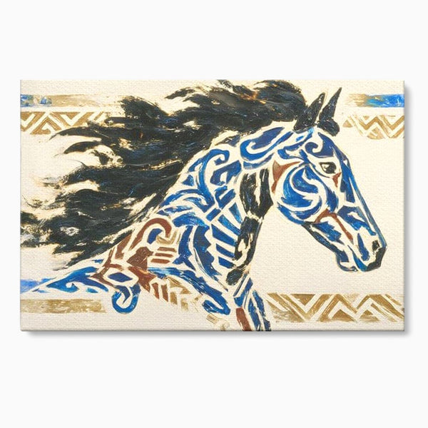 Tablou Canvas Premium, LuxCanva® M1525, Galop catre Istorie, Simboluri, Arta Abstracta, Animal, Desen, Cal, Rustic, Tribal, Dormitor, Birou, Living, Camera Copil