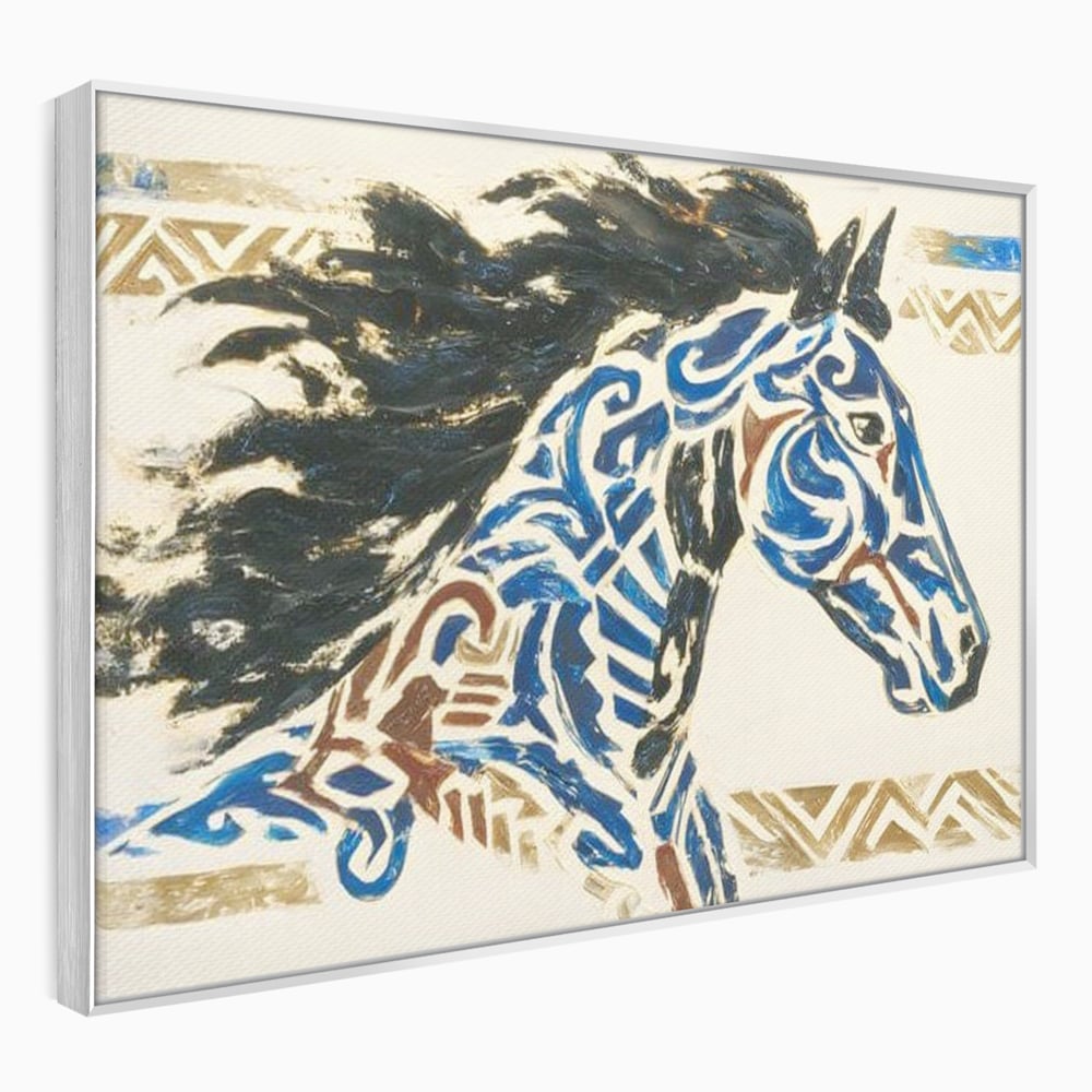 Tablou Canvas Premium, LuxCanva® M1525, Galop catre Istorie, Simboluri, Arta Abstracta, Animal, Desen, Cal, Rustic, Tribal, Dormitor, Birou, Living, Camera Copil