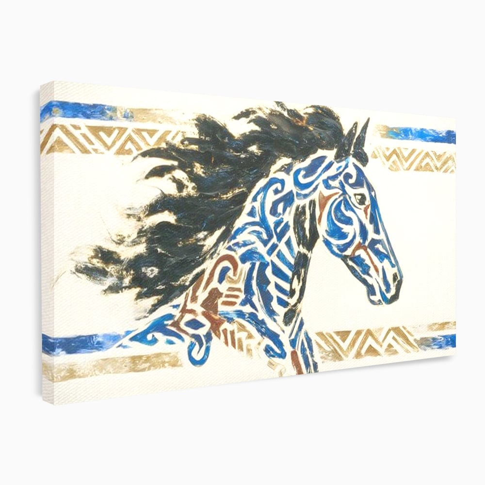 Tablou Canvas Premium, LuxCanva® M1525, Galop catre Istorie, Simboluri, Arta Abstracta, Animal, Desen, Cal, Rustic, Tribal, Dormitor, Birou, Living, Camera Copil