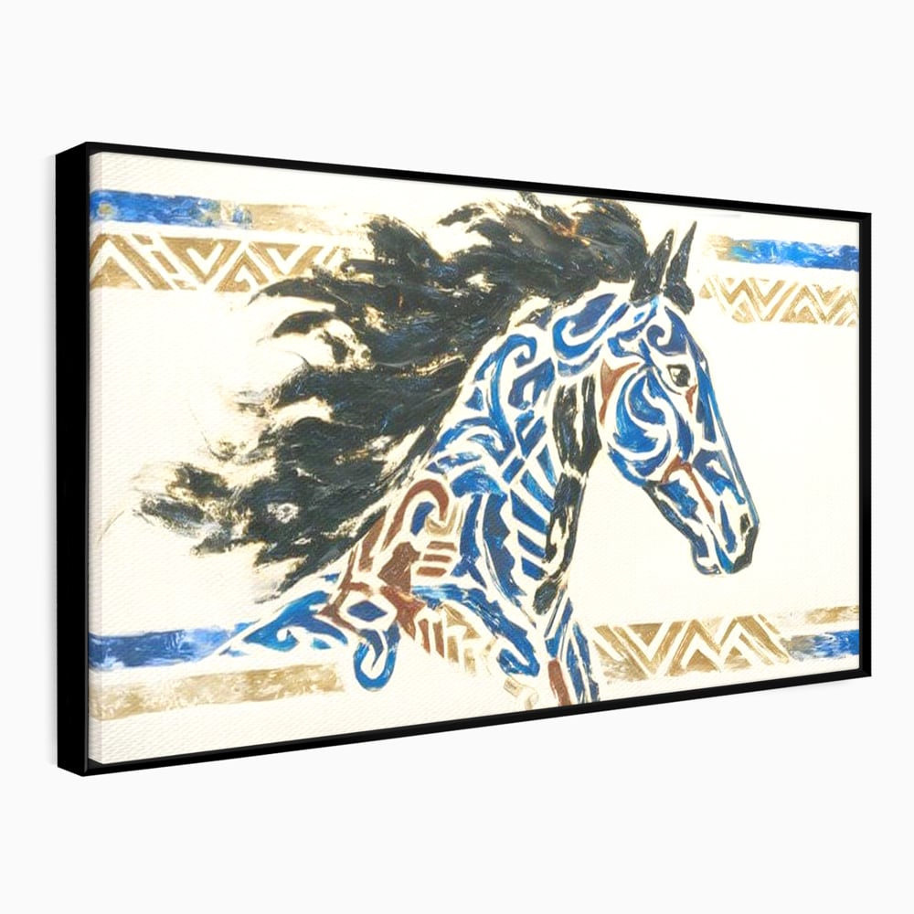 Tablou Canvas Premium, LuxCanva® M1525, Galop catre Istorie, Simboluri, Arta Abstracta, Animal, Desen, Cal, Rustic, Tribal, Dormitor, Birou, Living, Camera Copil